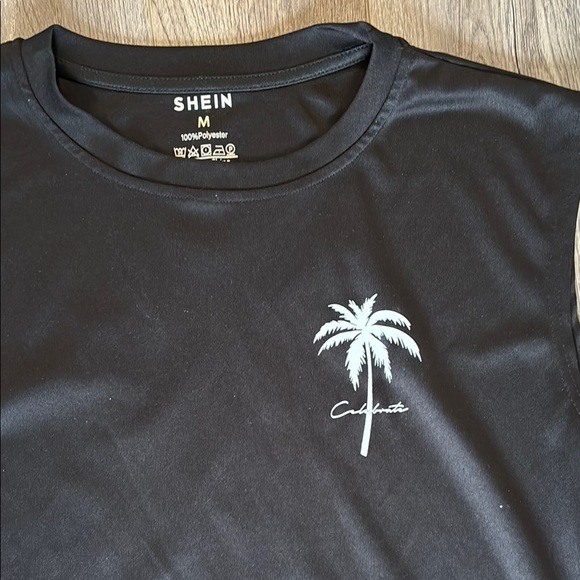 Black Sleeveless Top with Palm Tree Design - Picture 3 of 4